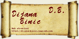 Dijana Binić vizit kartica